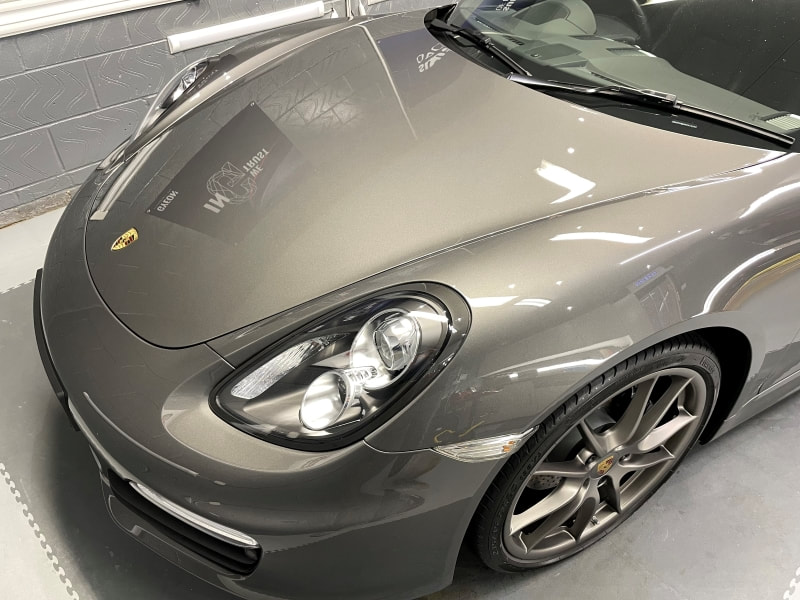 Porsche Boxster 981 in Agate Grey after being detailed by Gleammachine.